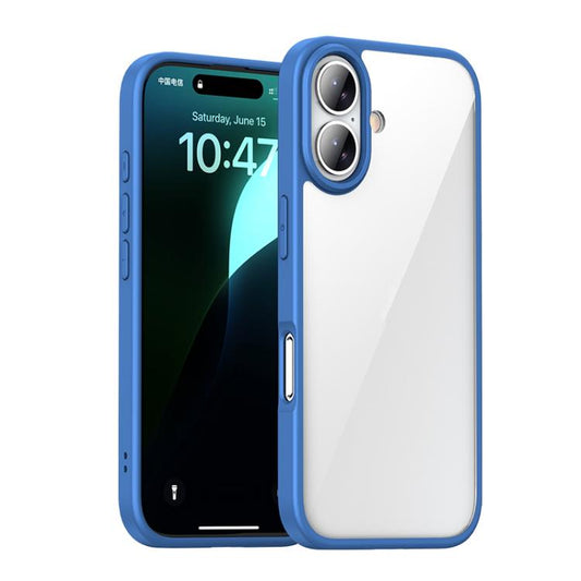 For iPhone 16 iPAKY Bright Color Series Shockproof PC+TPU Phone Case(Blue) - iPhone 16 Cases by iPAKY | Online Shopping UK | buy2fix