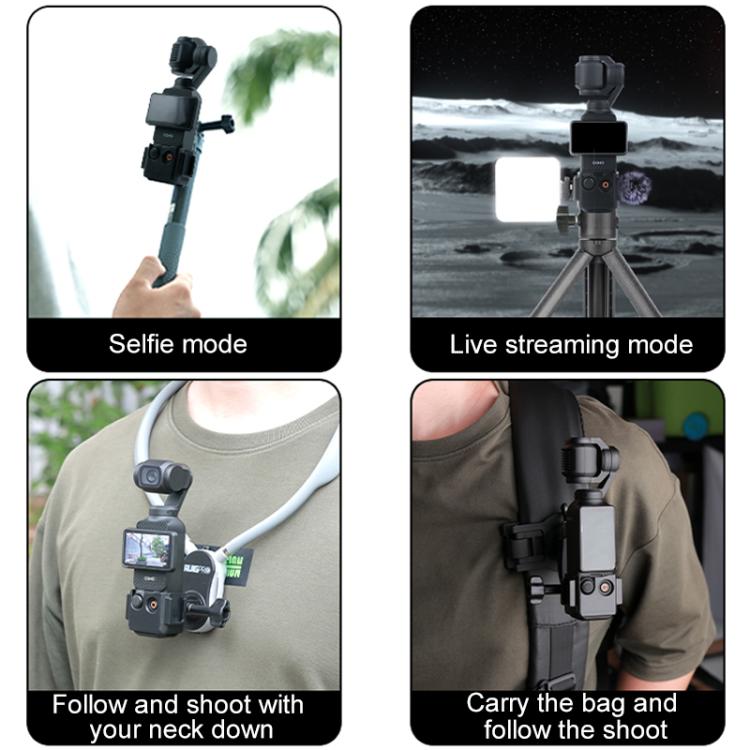 For DJI Osmo Pocket 3 Adapter Expansion Bracket Frame with Backpack Clip - Mount & Holder by buy2fix | Online Shopping UK | buy2fix