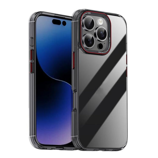 For iPhone 16 Pro Max iPAKY MG Series Transparent PC+TPU Phone Case(Transparent Black) - iPhone 16 Pro Max Cases by iPAKY | Online Shopping UK | buy2fix