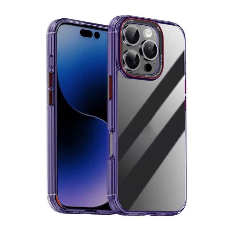 For iPhone 16 Pro Max iPAKY MG Series Transparent PC+TPU Phone Case(Transparent Purple) - iPhone 16 Pro Max Cases by iPAKY | Online Shopping UK | buy2fix