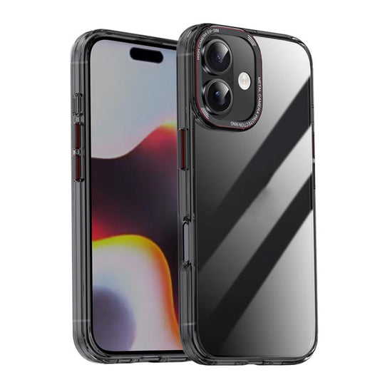 For iPhone 16 iPAKY MG Series Transparent PC+TPU Phone Case(Transparent Black) - iPhone 16 Cases by iPAKY | Online Shopping UK | buy2fix