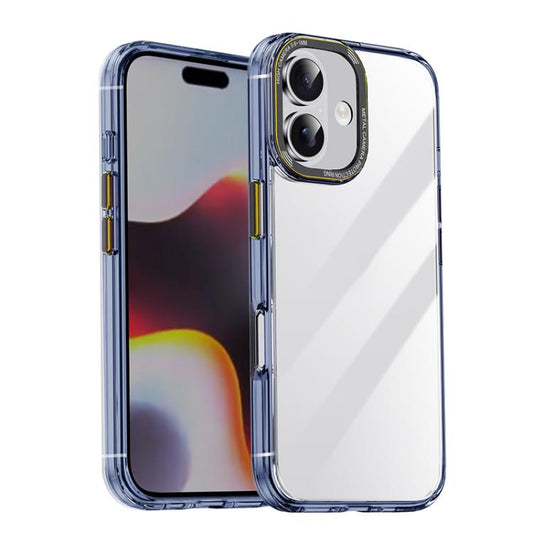 For iPhone 16 iPAKY MG Series Transparent PC+TPU Phone Case(Transparent Blue) - iPhone 16 Cases by iPAKY | Online Shopping UK | buy2fix