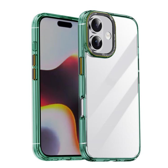 For iPhone 16 iPAKY MG Series Transparent PC+TPU Phone Case(Transparent Green)