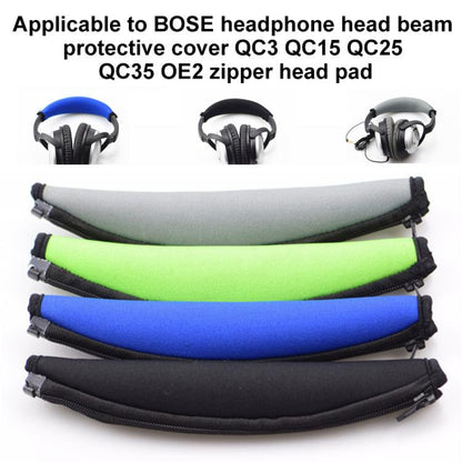 Neoprene Zipper Headband Protective Cover For BOSE QC25 / QC35(Black) - Earmuff & Pad by buy2fix | Online Shopping UK | buy2fix
