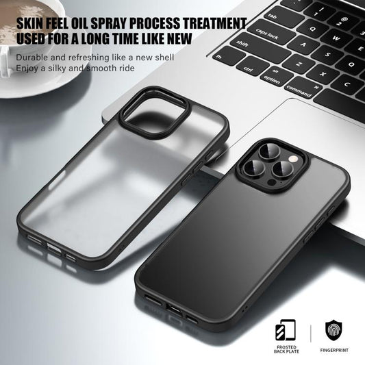 For iPhone 16 iPAKY Bright Color Frosted Series Shockproof PC+TPU Phone Case(Black) - iPhone 16 Cases by iPAKY | Online Shopping UK | buy2fix