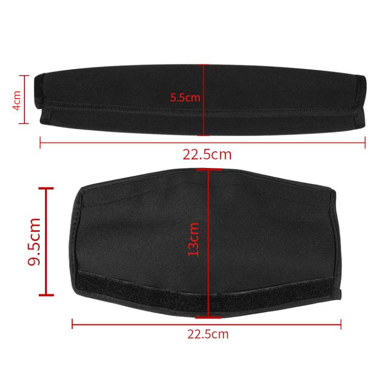 Elastic Cotton Cloth Headband Protective Cover, Size:Curved 22.5x13x9.5cm(Black) - Earmuff & Pad by buy2fix | Online Shopping UK | buy2fix