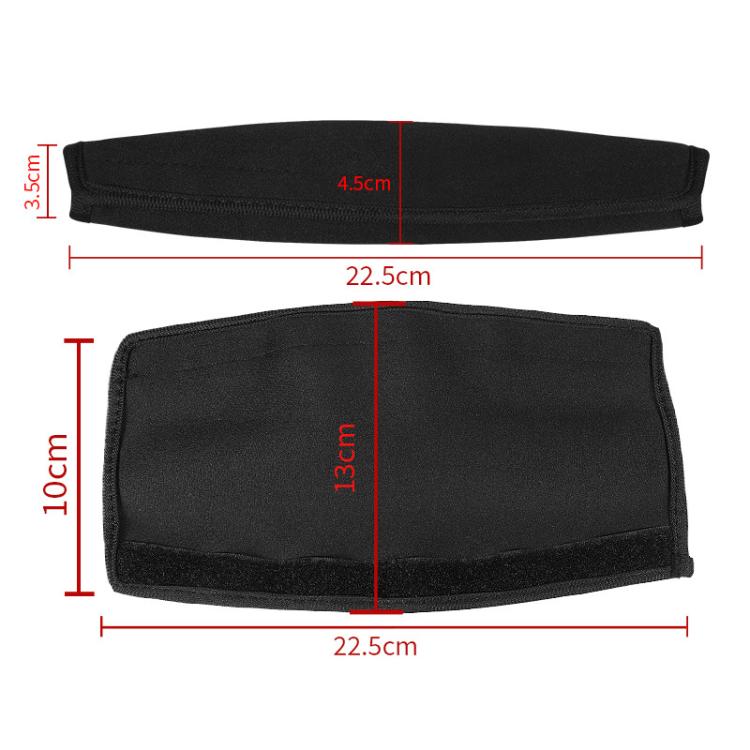 Elastic Cotton Cloth Headband Protective Cover, Size:Curved 22.5x13x10cm(Black) - Earmuff & Pad by buy2fix | Online Shopping UK | buy2fix