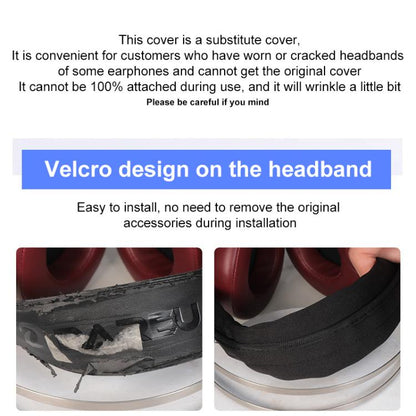 Elastic Cotton Cloth Headband Protective Cover, Size:Curved 20x12.5x10.5cm(Black) - Earmuff & Pad by buy2fix | Online Shopping UK | buy2fix