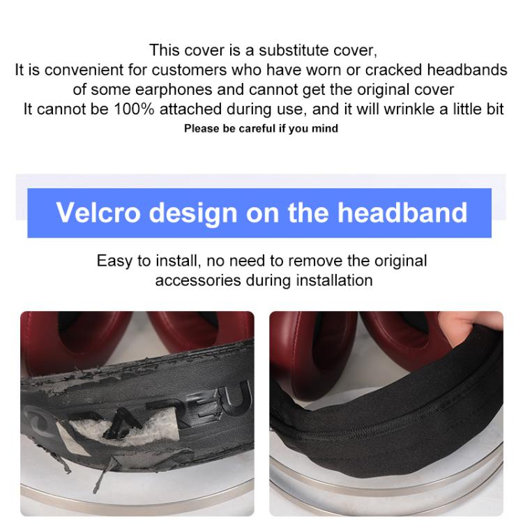 Elastic Cotton Cloth Headband Protective Cover, Size:Curved 22.5x13x10cm(Black) - Earmuff & Pad by buy2fix | Online Shopping UK | buy2fix