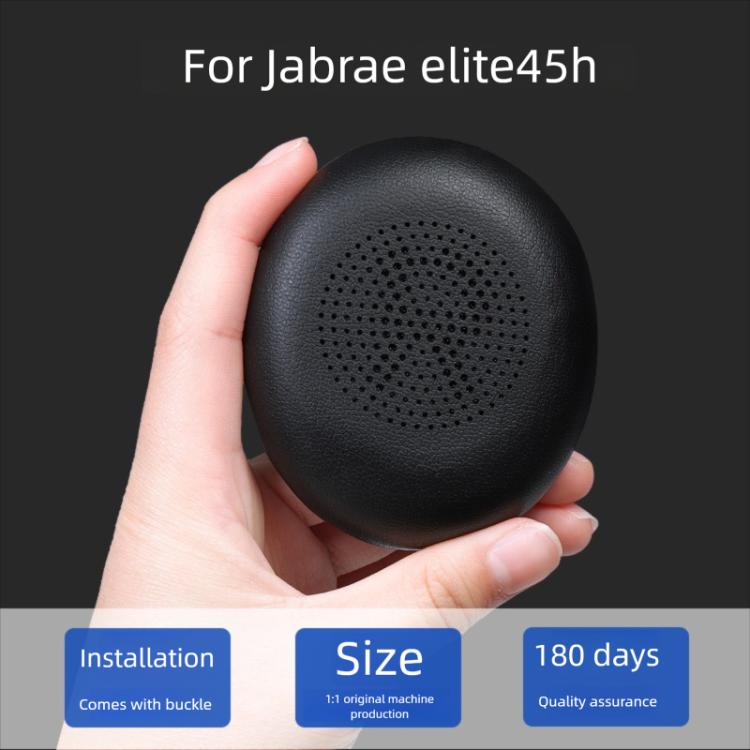 1 Pair Protein Leather Earpads For Jabra Evolve2 65 / Evolve2 40 SE / Elite 45H(Black) - Earmuff & Pad by buy2fix | Online Shopping UK | buy2fix