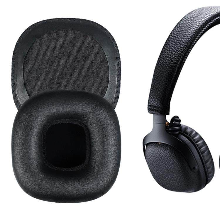 2pcs Protein Leather Replacement Earpads For Marshall Mid Bluetooth(Black with Snap-on) - Earmuff & Pad by buy2fix | Online Shopping UK | buy2fix