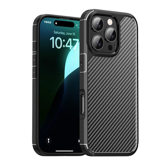 For iPhone 16 Pro Max iPAKY Pioneer Series Carbon Fiber PC+TPU Phone Case(Black) - iPhone 16 Pro Max Cases by iPAKY | Online Shopping UK | buy2fix