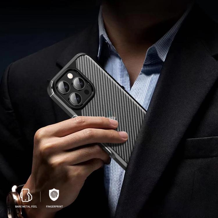 For iPhone 16 iPAKY Pioneer Series Carbon Fiber PC+TPU Phone Case(Black) - iPhone 16 Cases by iPAKY | Online Shopping UK | buy2fix