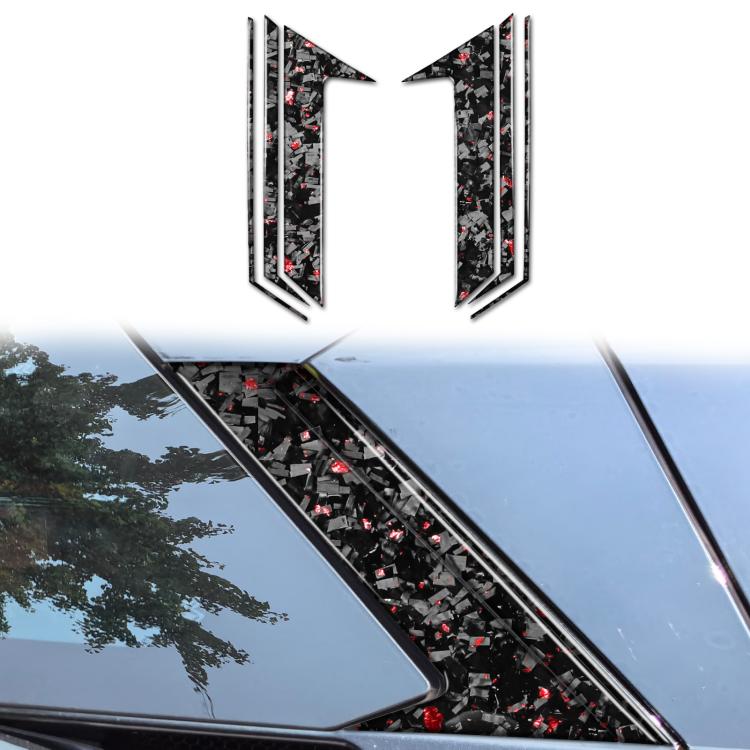 6pcs/Set Forged Gold Foil Carbon Fiber Car Roof Camera Decorative Sticker for Chevrolet Corvette C8 2020-, Left and Right Driver(Red) - Car Interior Mouldings by buy2fix | Online Shopping UK | buy2fix