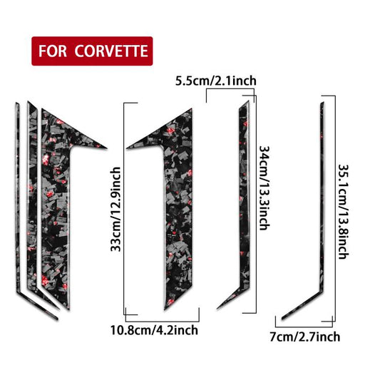 6pcs/Set Forged Gold Foil Carbon Fiber Car Roof Camera Decorative Sticker for Chevrolet Corvette C8 2020-, Left and Right Driver(Red) - Car Interior Mouldings by buy2fix | Online Shopping UK | buy2fix