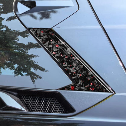 6pcs/Set Forged Gold Foil Carbon Fiber Car Roof Camera Decorative Sticker for Chevrolet Corvette C8 2020-, Left and Right Driver(Red) - Car Interior Mouldings by buy2fix | Online Shopping UK | buy2fix