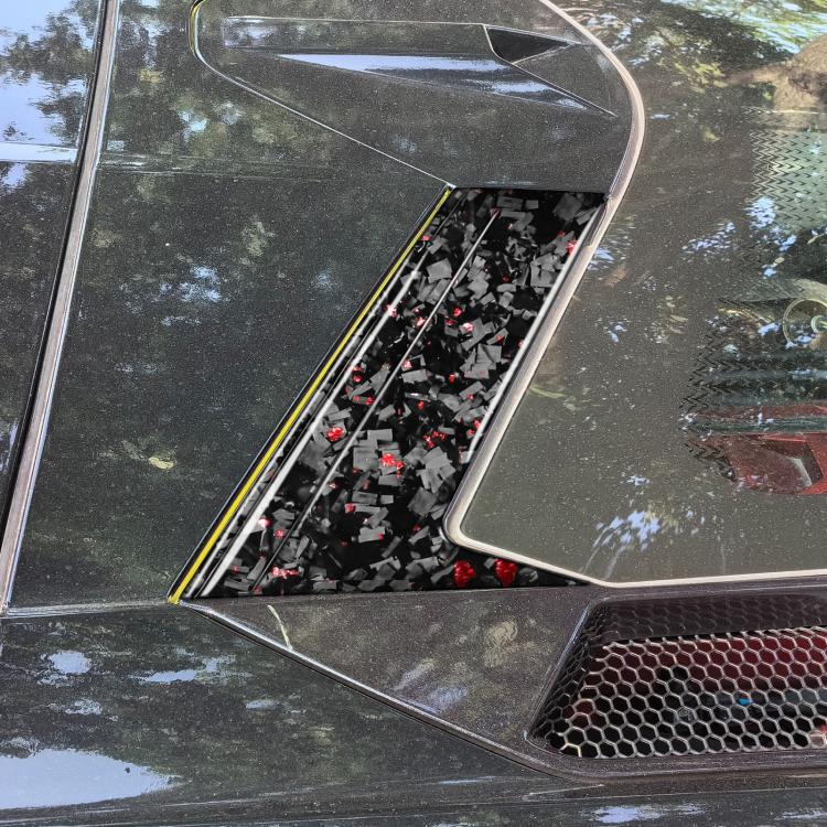 6pcs/Set Forged Gold Foil Carbon Fiber Car Roof Camera Decorative Sticker for Chevrolet Corvette C8 2020-, Left and Right Driver(Red) - Car Interior Mouldings by buy2fix | Online Shopping UK | buy2fix