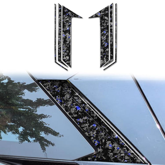 6pcs/Set Forged Gold Foil Carbon Fiber Car Roof Camera Decorative Sticker for Chevrolet Corvette C8 2020-, Left and Right Driver(Blue) - Car Interior Mouldings by buy2fix | Online Shopping UK | buy2fix