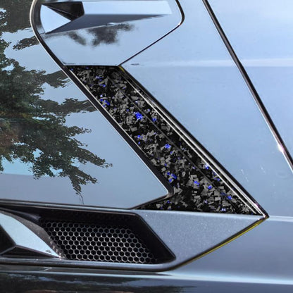 6pcs/Set Forged Gold Foil Carbon Fiber Car Roof Camera Decorative Sticker for Chevrolet Corvette C8 2020-, Left and Right Driver(Blue) - Car Interior Mouldings by buy2fix | Online Shopping UK | buy2fix