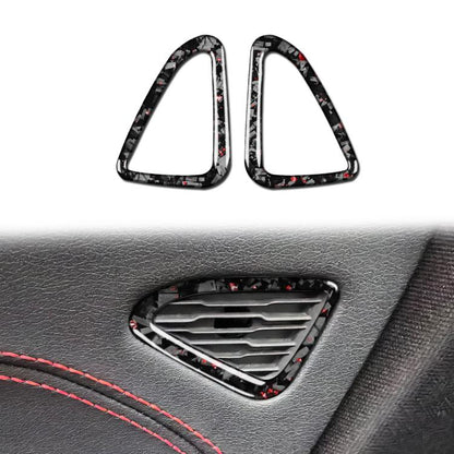 2pcs/Set Forged Gold Foil Carbon Fiber Car Door Air Outlet Decorative Sticker for Chevrolet Corvette C8 2020-, Left and Right Driver(Red) - Car Interior Mouldings by buy2fix | Online Shopping UK | buy2fix