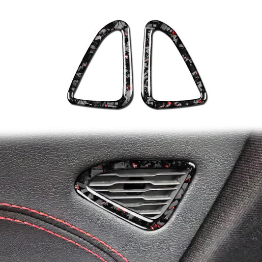 2pcs/Set Forged Gold Foil Carbon Fiber Car Door Air Outlet Decorative Sticker for Chevrolet Corvette C8 2020-, Left and Right Driver(Red) - Car Interior Mouldings by buy2fix | Online Shopping UK | buy2fix
