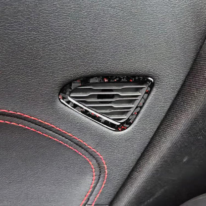 2pcs/Set Forged Gold Foil Carbon Fiber Car Door Air Outlet Decorative Sticker for Chevrolet Corvette C8 2020-, Left and Right Driver(Red) - Car Interior Mouldings by buy2fix | Online Shopping UK | buy2fix