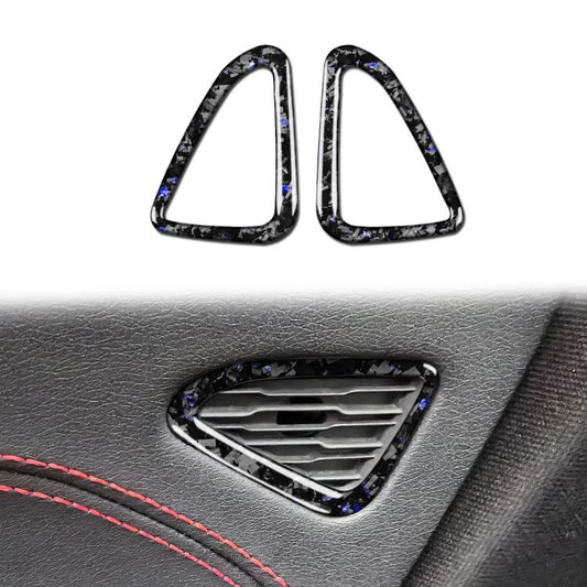2pcs/Set Forged Gold Foil Carbon Fiber Car Door Air Outlet Decorative Sticker for Chevrolet Corvette C8 2020-, Left and Right Driver(Blue) - Car Interior Mouldings by buy2fix | Online Shopping UK | buy2fix