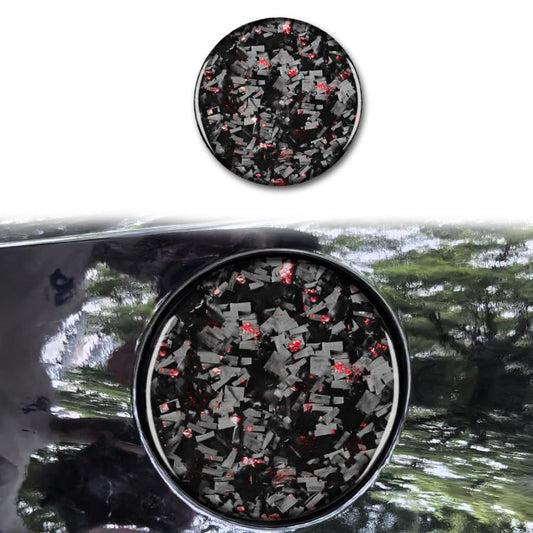 Forged Gold Foil Carbon Fiber Car Fuel Tank Cap Decorative Sticker for Chevrolet Corvette C8 2020-, Left and Right Driver(Red) - Car Interior Mouldings by buy2fix | Online Shopping UK | buy2fix