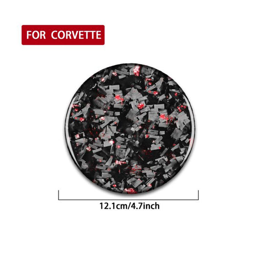 Forged Gold Foil Carbon Fiber Car Fuel Tank Cap Decorative Sticker for Chevrolet Corvette C8 2020-, Left and Right Driver(Red) - Car Interior Mouldings by buy2fix | Online Shopping UK | buy2fix