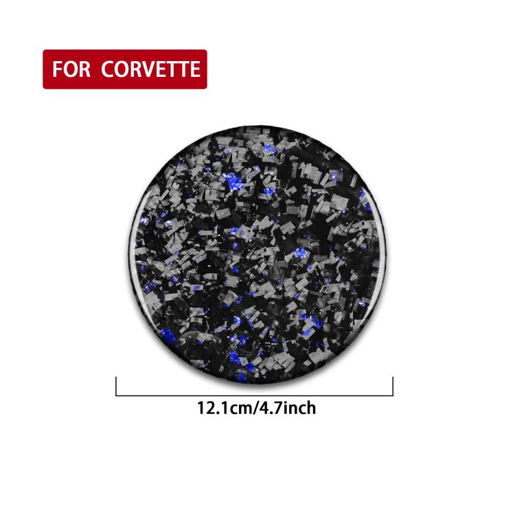 Forged Gold Foil Carbon Fiber Car Fuel Tank Cap Decorative Sticker for Chevrolet Corvette C8 2020-, Left and Right Driver(Blue) - Car Interior Mouldings by buy2fix | Online Shopping UK | buy2fix