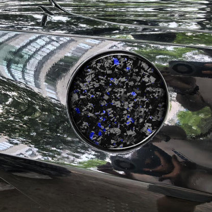 Forged Gold Foil Carbon Fiber Car Fuel Tank Cap Decorative Sticker for Chevrolet Corvette C8 2020-, Left and Right Driver(Blue) - Car Interior Mouldings by buy2fix | Online Shopping UK | buy2fix