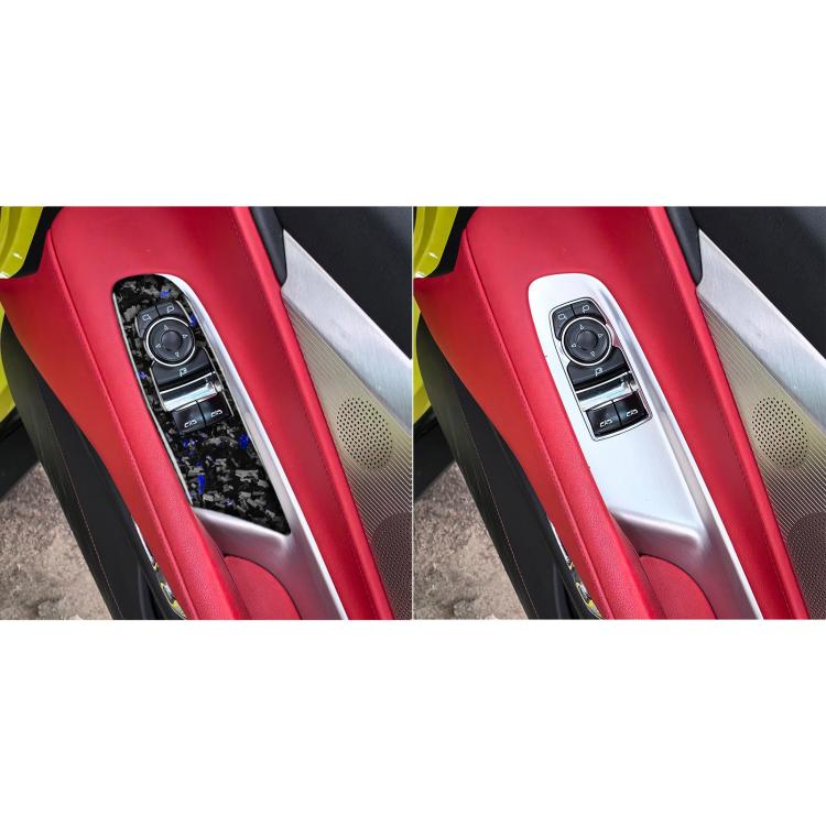 2pcs/Set Forged Gold Foil Carbon Fiber Car Window Lift Decorative Sticker for Chevrolet Corvette C8 2020-, Right Driver(Blue) - Car Interior Mouldings by buy2fix | Online Shopping UK | buy2fix