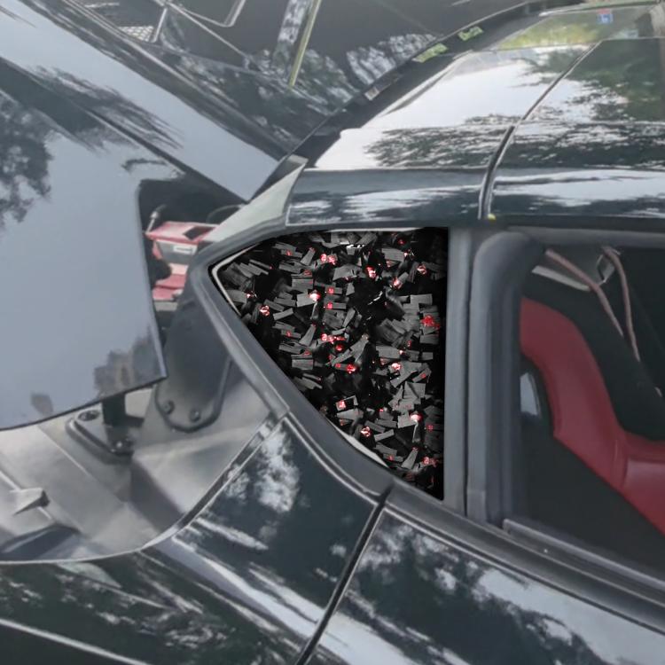 2pcs/Set Forged Gold Foil Carbon Fiber Car Rear Triangle Window Decorative Sticker for Chevrolet Corvette C8 2020-, Left and Right Driver(Red) - Car Interior Mouldings by buy2fix | Online Shopping UK | buy2fix