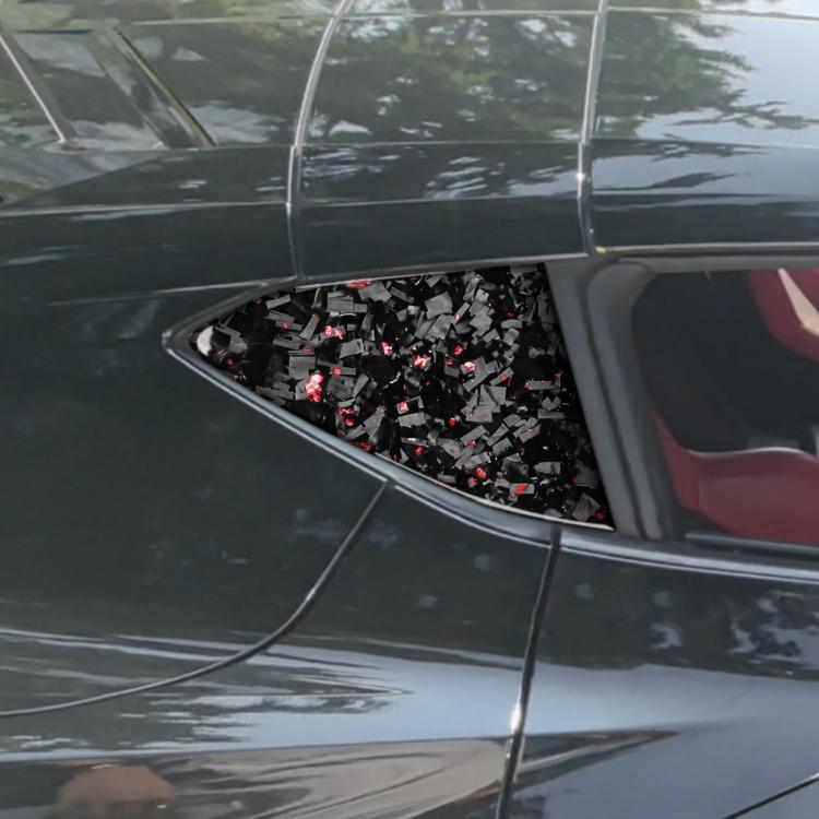 2pcs/Set Forged Gold Foil Carbon Fiber Car Rear Triangle Window Decorative Sticker for Chevrolet Corvette C8 2020-, Left and Right Driver(Red) - Car Interior Mouldings by buy2fix | Online Shopping UK | buy2fix