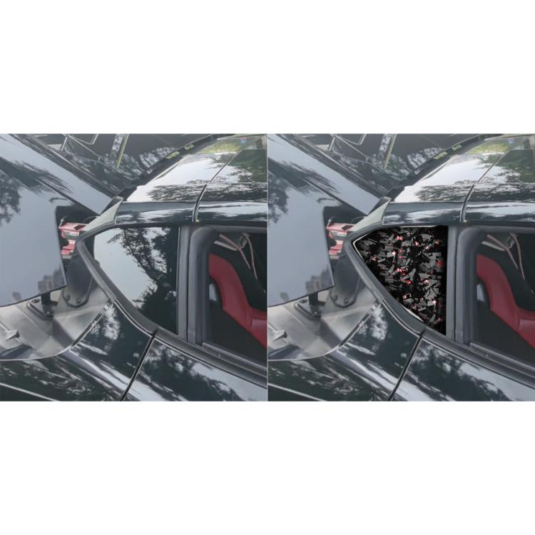2pcs/Set Forged Gold Foil Carbon Fiber Car Rear Triangle Window Decorative Sticker for Chevrolet Corvette C8 2020-, Left and Right Driver(Red) - Car Interior Mouldings by buy2fix | Online Shopping UK | buy2fix