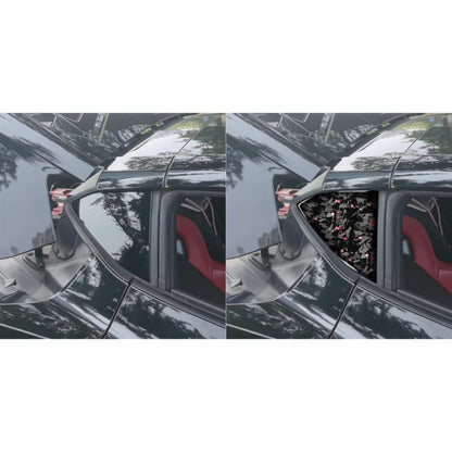 2pcs/Set Forged Gold Foil Carbon Fiber Car Rear Triangle Window Decorative Sticker for Chevrolet Corvette C8 2020-, Left and Right Driver(Red) - Car Interior Mouldings by buy2fix | Online Shopping UK | buy2fix