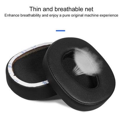 2pcs Protein Leather Replacement Earpads For 1MORE MK801(Black) - Earmuff & Pad by buy2fix | Online Shopping UK | buy2fix