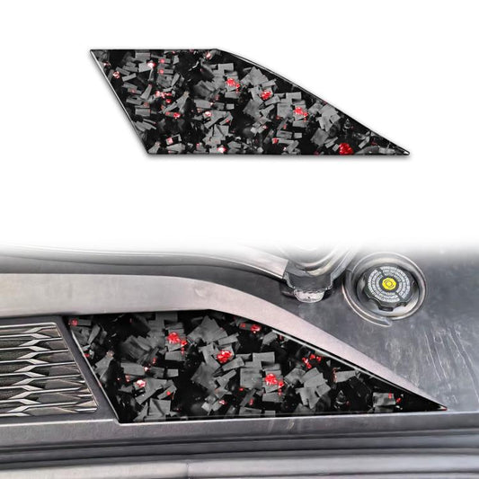 Forged Gold Foil Carbon Fiber Car Front Storage Vents Decorative Sticker for Chevrolet Corvette C8 2020-, Left Driver(Red) - Car Interior Mouldings by buy2fix | Online Shopping UK | buy2fix