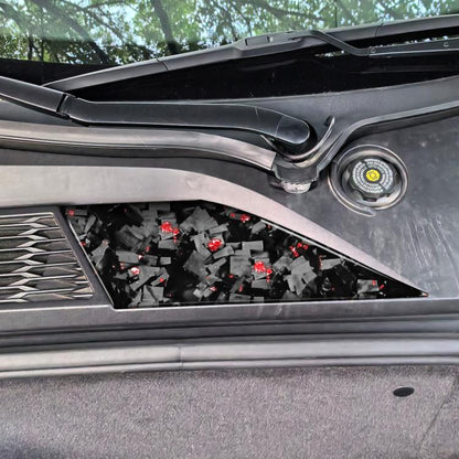 Forged Gold Foil Carbon Fiber Car Front Storage Vents Decorative Sticker for Chevrolet Corvette C8 2020-, Left Driver(Red) - Car Interior Mouldings by buy2fix | Online Shopping UK | buy2fix