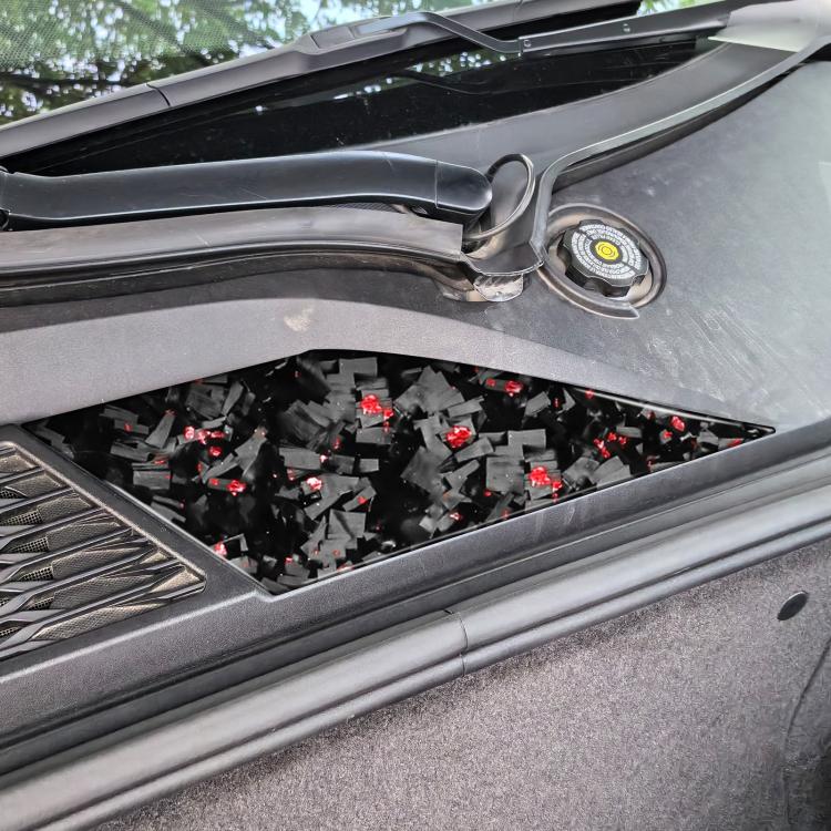 Forged Gold Foil Carbon Fiber Car Front Storage Vents Decorative Sticker for Chevrolet Corvette C8 2020-, Left Driver(Red) - Car Interior Mouldings by buy2fix | Online Shopping UK | buy2fix