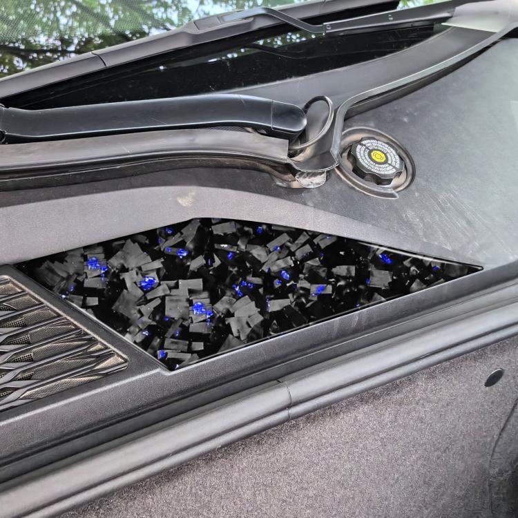 Forged Gold Foil Carbon Fiber Car Front Storage Vents Decorative Sticker for Chevrolet Corvette C8 2020-, Left Driver(Blue) - Car Interior Mouldings by buy2fix | Online Shopping UK | buy2fix