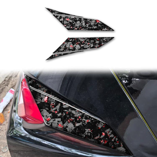 4pcs/Set Forged Gold Foil Carbon Fiber Car Taillight Sides Decorative Sticker for Chevrolet Corvette C8 2020-, Left and Right Driver(Red) - Car Interior Mouldings by buy2fix | Online Shopping UK | buy2fix