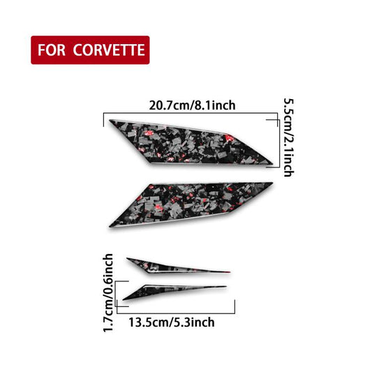 4pcs/Set Forged Gold Foil Carbon Fiber Car Taillight Sides Decorative Sticker for Chevrolet Corvette C8 2020-, Left and Right Driver(Red) - Car Interior Mouldings by buy2fix | Online Shopping UK | buy2fix