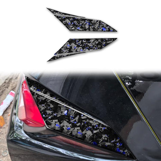 4pcs/Set Forged Gold Foil Carbon Fiber Car Taillight Sides Decorative Sticker for Chevrolet Corvette C8 2020-, Left and Right Driver(Blue) - Car Interior Mouldings by buy2fix | Online Shopping UK | buy2fix