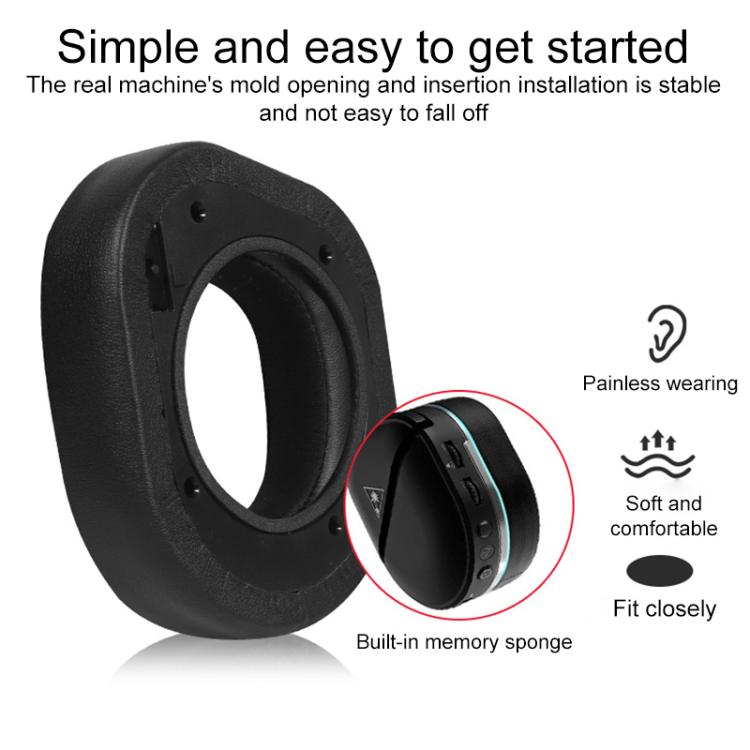 1 Pair Protein Leather Flannel Replacement Earpads For Turtle Beach Stealth 700 Gen 2(Black) - Earmuff & Pad by buy2fix | Online Shopping UK | buy2fix