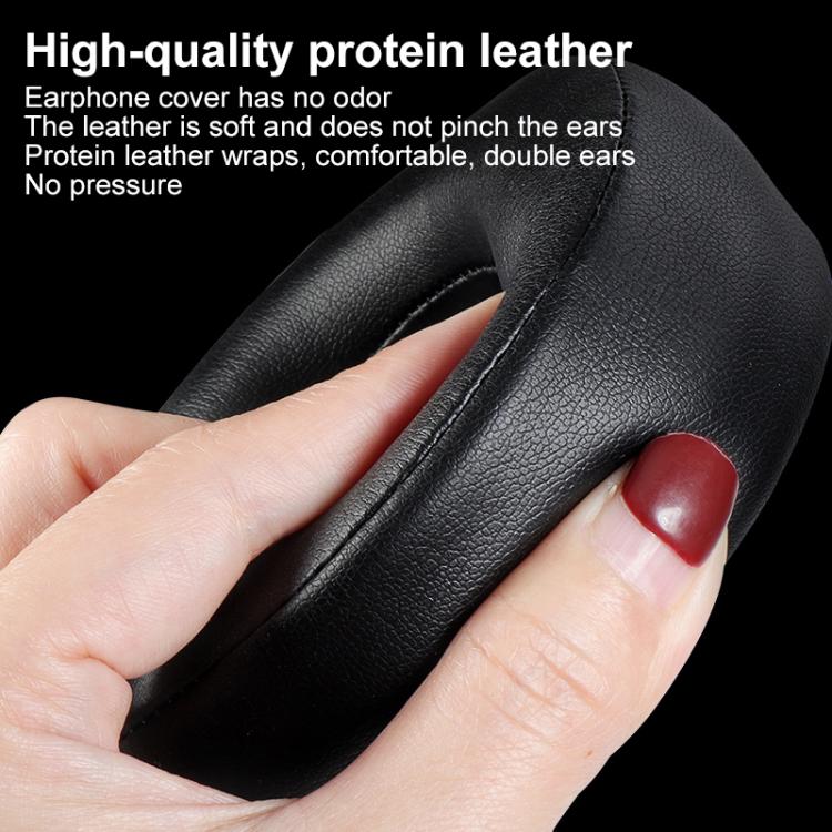 2pcs Protein Leather Earpads For SteelSeries Siberia 650(Black) - Earmuff & Pad by buy2fix | Online Shopping UK | buy2fix