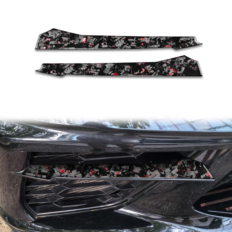 2pcs/Set Forged Gold Foil Carbon Fiber Car Front Sides Air Vents Decorative Sticker for Chevrolet Corvette C8 2020-, Left and Right Driver(Red) - Car Interior Mouldings by buy2fix | Online Shopping UK | buy2fix