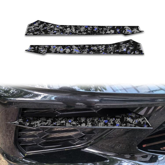 2pcs/Set Forged Gold Foil Carbon Fiber Car Front Sides Air Vents Decorative Sticker for Chevrolet Corvette C8 2020-, Left and Right Driver(Blue) - Car Interior Mouldings by buy2fix | Online Shopping UK | buy2fix