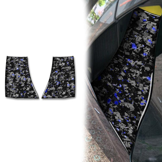 2pcs/Set Forged Gold Foil Carbon Fiber Car Body Exhaust Port Decorative Sticker for Chevrolet Corvette C8 2020-, Left and Right Driver(Blue) - Car Interior Mouldings by buy2fix | Online Shopping UK | buy2fix