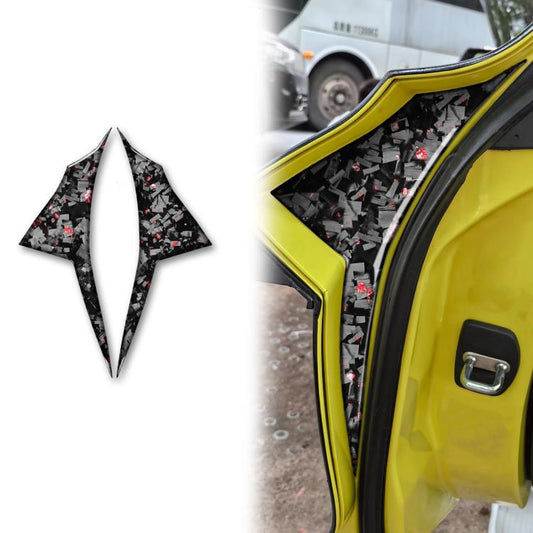 2pcs/Set Forged Gold Foil Carbon Fiber Car Inside Door Decorative Sticker for Chevrolet Corvette C8 2020-, Left and Right Driver(Red) - Car Interior Mouldings by buy2fix | Online Shopping UK | buy2fix